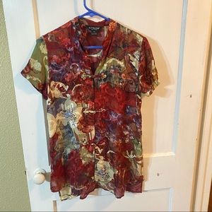 Citron silk top tunic size M